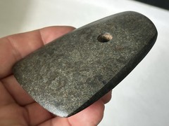 INCREDIBLE AUTHENTIC PRE-COLUMBIAN DRILLED STONE CELT / AXE / PENDANT ~ MEXICO