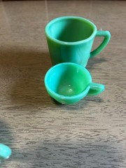 1944 J. Pressman Co. Chiquita Jade Gr Akro Agate “Tea for Six” Fingerloop