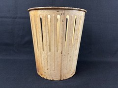 Vintage Erie Art Metal Co. Dan-Dee No. 1 Industrial Waste Basket Trash Can White