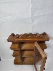 Vintage Miniture Wood Footed Curio Cabinet, with 3 Shelves 8.5″x7″x2″