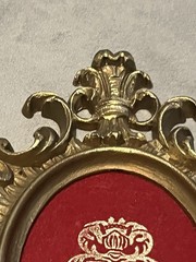 Gold Toned Family Crest Velvet Antique Inspired Wall Art Made in USA