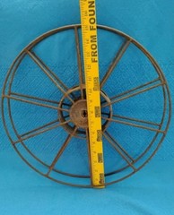 Vintage Empty 15″ Film Reel for 16mm or 35mm Steel, Rusty Patina, Rustic Decor