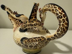 Somandla & Sthabiso signed 2009 Ardmore — rare upside-down giraffe teapot