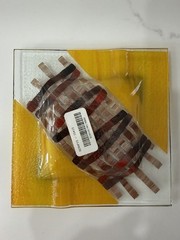 VIBRANT! Yellow Brown Square Fused Art Glass Plate 6 x 6” Jewel Tones Textured ✨