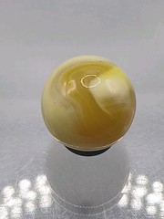 .62″ Akro Yellow, White, Egg Yoke Wonky Corkscrew Marble- #CE147