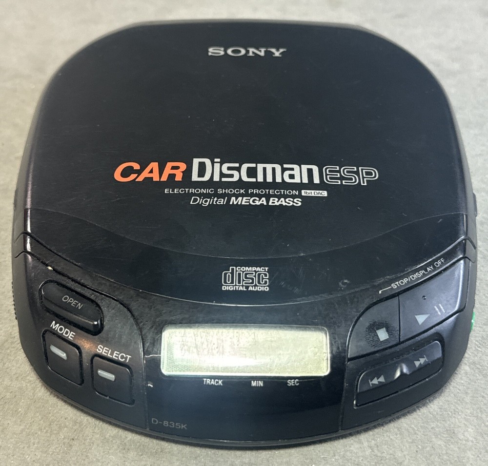 Sony Car Discman ESP D-835K Digital Mega Bass CD Player Tested Working