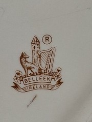 Belleek Heart Dish with Claddagh Image in Center 1980-1993
