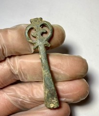 Certified Genuine Antiquity Late Roman Bronze Key Amulet 5th–6th Century AD