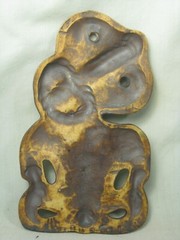 antique guardian effigy clay sculpture art bird human God deity