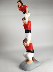 Rare Three Acrobats Totem Caganer Pottery Marked XMas 2001 Rosa Maria Galia