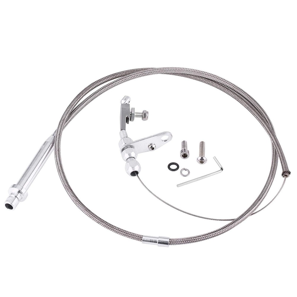 Stainless Steel Braided Kickdown Cable Detent Kick Down Assembly For TH350
