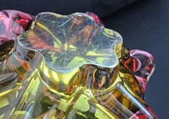 Gorgeous Bohemian Joseph Hospodka for Chribska Glassworks Art Glass Heavy Dish