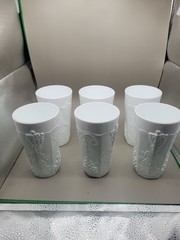 (6)RETRO VINTAGE INDIANA GLASS COLONY HARVEST MILK GLASS EMBOSSED COLLECTABLE