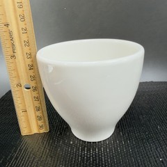 For Life Forlife White Stoneware Ceramic Footed Cups Tumblers Mugs Set 2 Marked