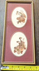 Pressed Real English Flowers Village Green Country Crafts Framed Art 12×6″ Sign