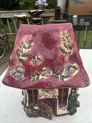 Vtg Blue Sky Clayworks Cozy Corner House Tea Light 2000 10x6x6” Heather Goldminc