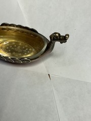 SOLID STERLING SILVER ANTIQUE with enamel and gilding Boat Viking Norway