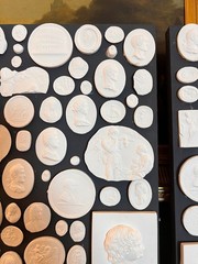 Large Pair of Grand Tour Revival Classical Intaglio and Cameo Casts & Wood Panel