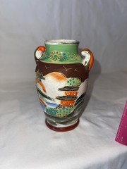 Antique Moriage Hand Painted Ceramic Vase – Made in Japan 5” Fun