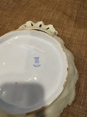 Royal Rudolstadt Porcelain #3714 Amphora Floral & Gilt Scalloped Dish 1904-24
