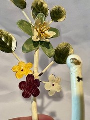 Vtg. Style Toleware Metal Floral wall hook