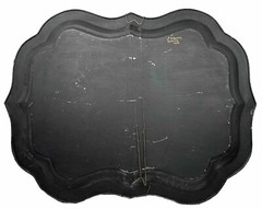 Antique Metal Tole Toleware Tray Hand Painted Large J R Byram Reading MA 1800s