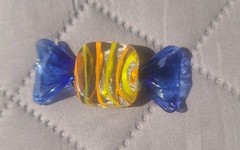 Vintage Hand Blown Murano Style Art Glass Wrapped Hard Candies 8 piece lot
