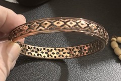 Antique Norwegian Rose Gold Tone filigree Bracelet Cutout X’s , Norway STUNNING