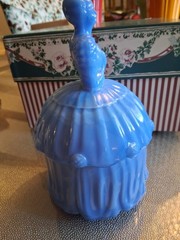 Akro Blue Slag Glass Lady