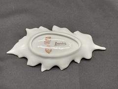 Limoges Leaf Shaped Tray Featuring Virgin Maryand Saint Bernadette