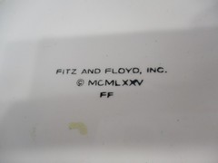1975 FITZ AND FLOYD Butterfly Dish Trinket Bowl White Round New Open Box Vtg