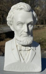 Antique Rare 19th C European Porcelain Bisque Parian Ware Bust Abraham Lincoln