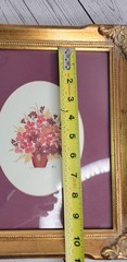 Gold Toned Wood Frame Press Flowers Gallery Wall Signed Louise Toluemke Kansas