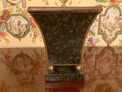 Early Vintage Tole Toleware Painted Metal Vase Container French or English