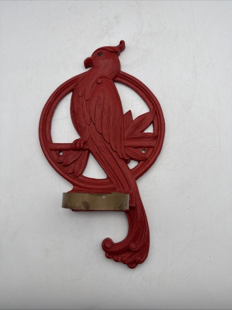 Syroco Wood Vintage Red Bird Wall Decor Made In USA