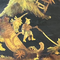 19th Century Japanese Paper Mache Tole Tray 24k Gold Trim 1800’s Estate Find