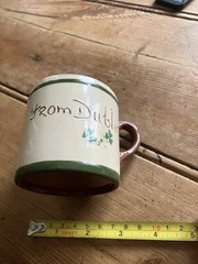 Vintage carrig ware shamrock design Dublin tourist mug cup Ireland Irish (6os3)