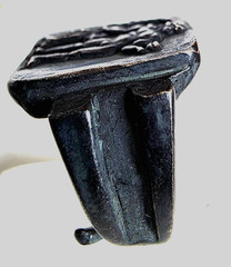 300 BC Ancient Greek Silver Ring Dionysus god of wine-making orchards, fertility