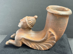Ancient Near Eastern Greco-Roman Style Stone Rhyton in the Form of a Sphinx