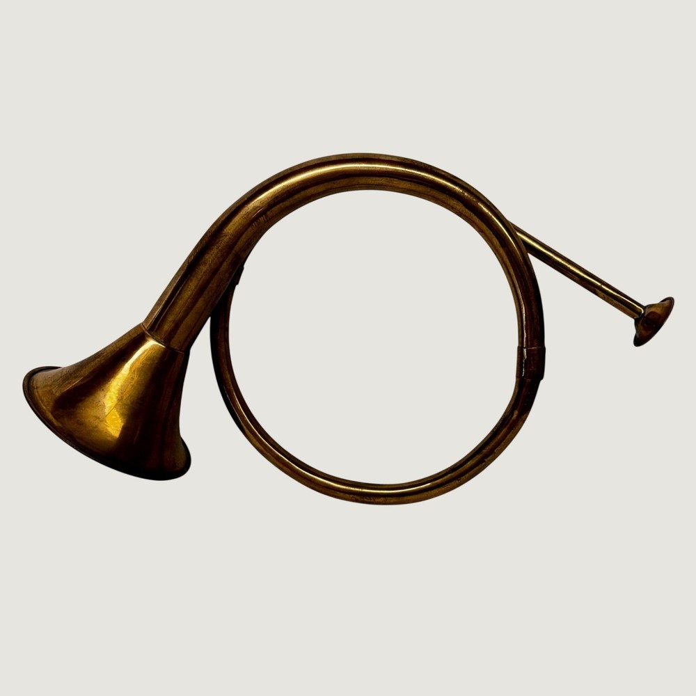 Vintage Brass Hunting Horn Bugle Equestrian Fox Hunt Decor