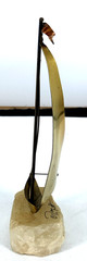 John Demott Metal Sailboat Sculpture Brass Onyx 8.5″ Signed
