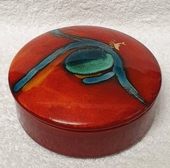 🔶️RETRO VINTAGE SPACE AGE POOLE POTTERY VOLCANO LIDDED BOWL MOD MCM POP ATOMIC