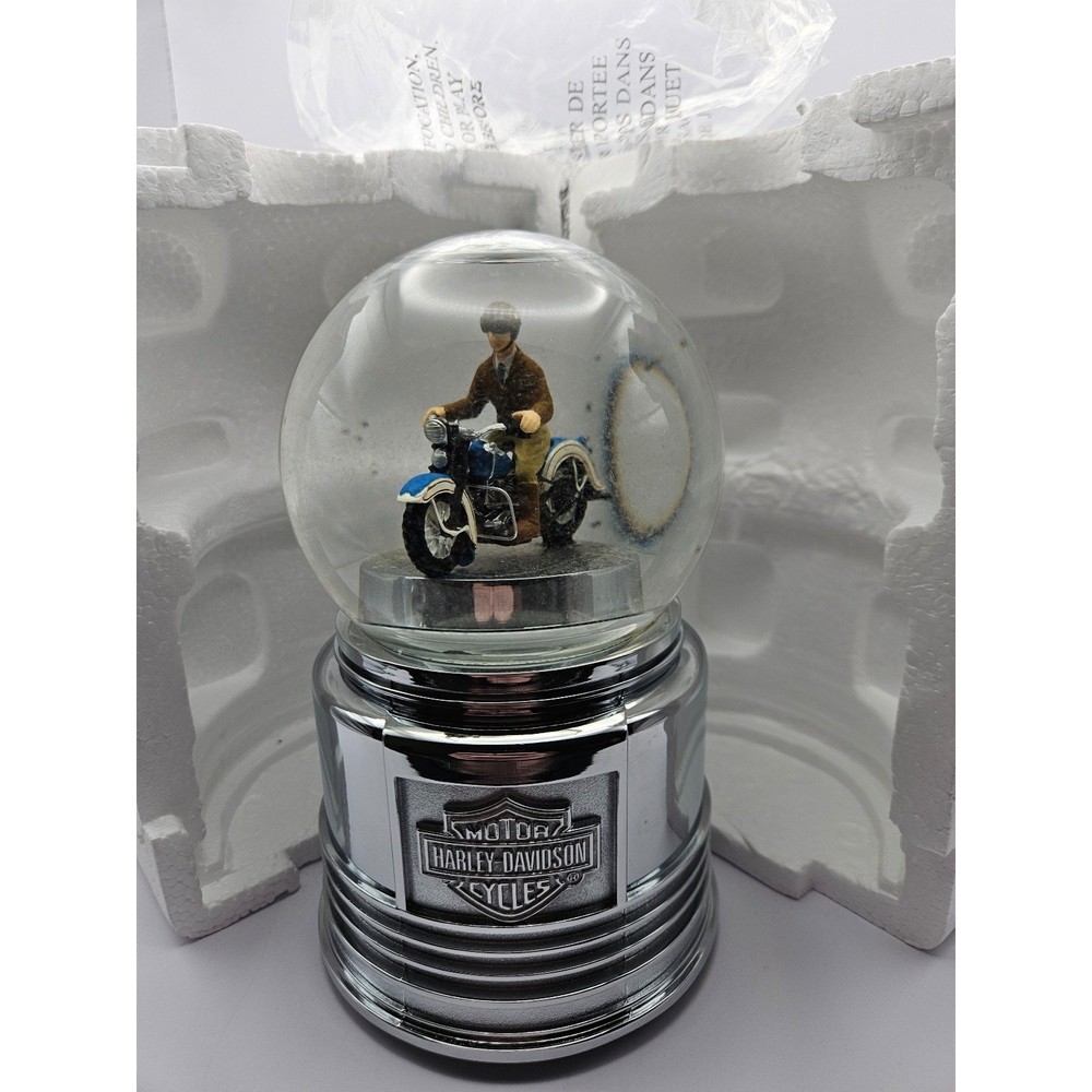 New Harley-Davidson Snow Globe Motorcycle Rider Collectible w/ Original Box