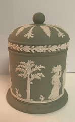 Wedgwood – Jasperware – Celadon Sage Green – Jar with Lid