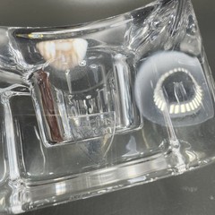 Orrefors Asymetrical Heavy Ice Cube Crystal Votive Candle Holder Sweden Set 2