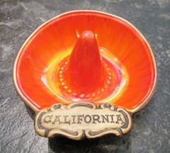 TREASURE CRAFT Orange Lava Glaze Sombrero Hat California Made in USA