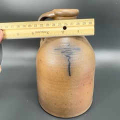 Vintage 1988 Braun Buffalo NY Stoneware Jug Container Brown Salt Glaze Pottery