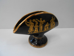 Made In Greece 24k Gold Accent Cobalt Blue Napkin / Card Holder