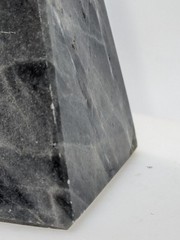 Neoclassical Solid Marble Gray Obelisk SQUARE Base Great Color Veining 5.75″