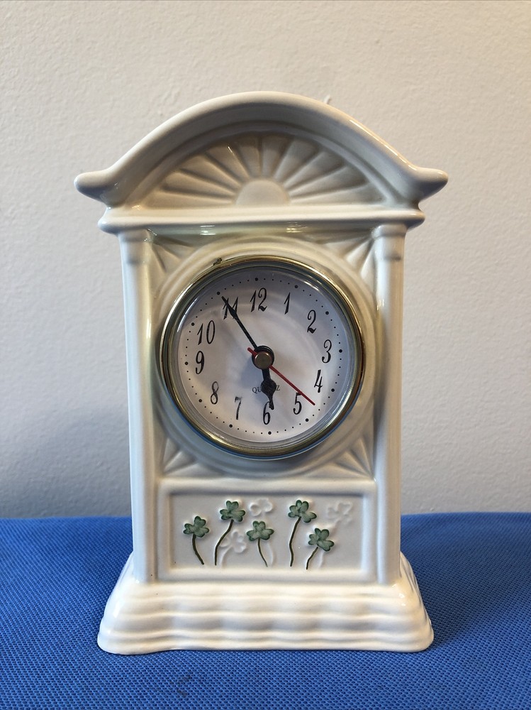 Watervale Parian China Quartz Clock Porcelain Shammrocks – Works
